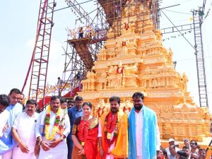 CM Revanth Reddy unveils Divya Vimana Golden Gopuram