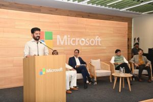 CM Revanth Rreddy inaugurated Microsoft new building in Hyderabad