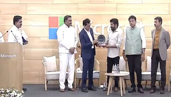 CM Revanth Reddy inaugurated Microsoft New Office building at Gachibowli