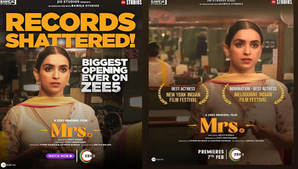 ZEE5’s Latest Original Mrs. Starring Sanya Malhotra Clocks the Platform’s Largest Opening Weekend