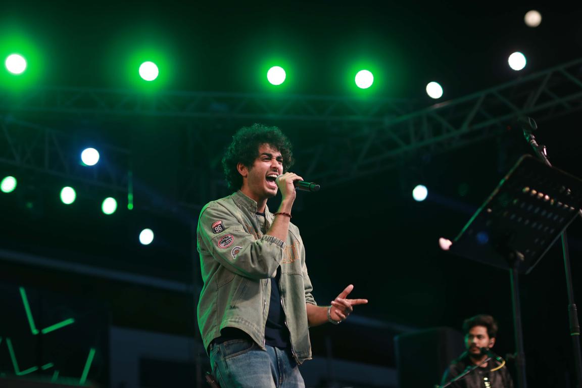 A singer seen enthralling the audience