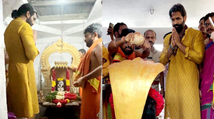 Vishnu Manchu Offered Prayers at Lord Shiva Temple