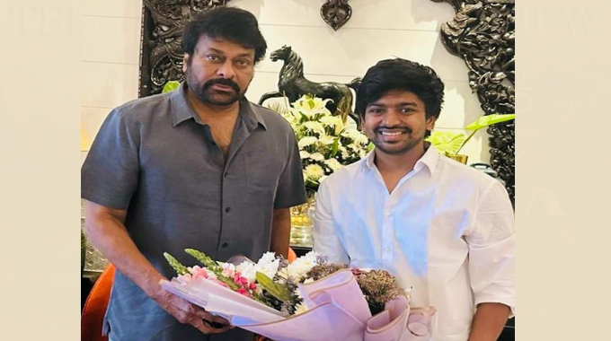 Dinesh Mahendra receives congratulations from Megastar Chiranjeevi