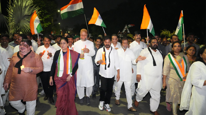 CM Revanth Reddy participated in the candle light rally