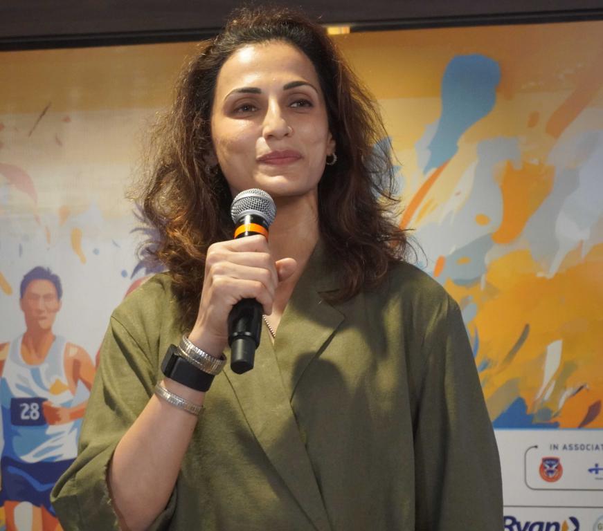 SHILPA REDDY SEEN ADDRESSING AT FLYER LAUNCH OF GRACE CANCER RUN 2025