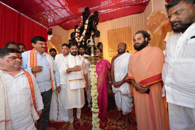 CM Revanth Reddy inaugurates Saraswati Pushkaralu