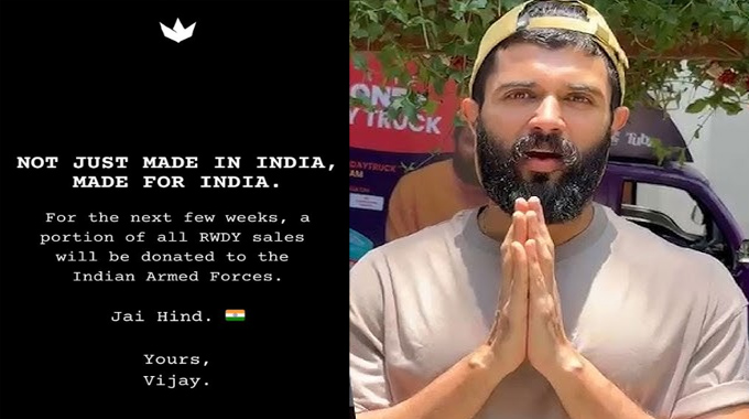 Vijay Deverakonda Announces Donation to Indian Army from RWDY Wear Profits
