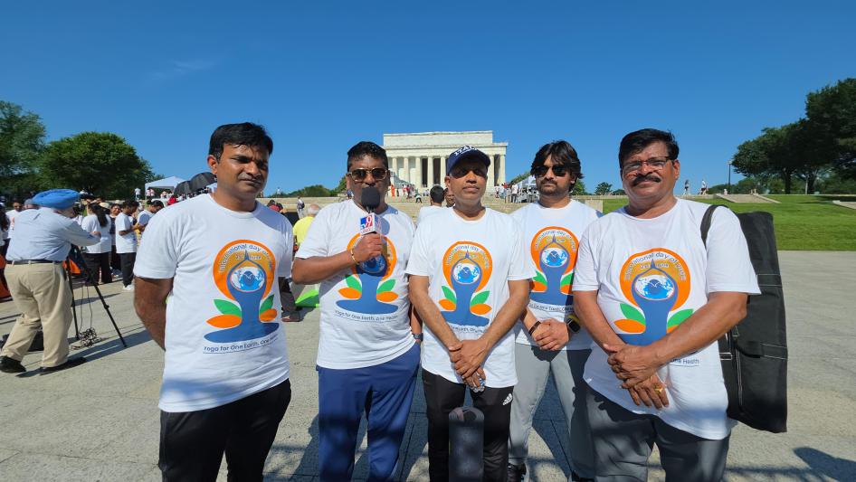 International Yoga Day at the Lincoln Memorial in Washington, DC