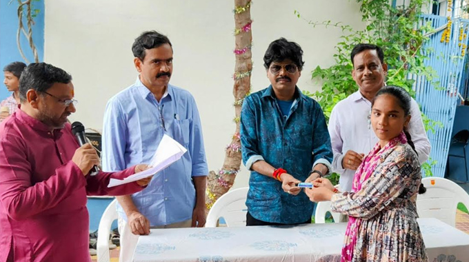 Tollywood Hero Krishnasai Extends Support to Government School Students