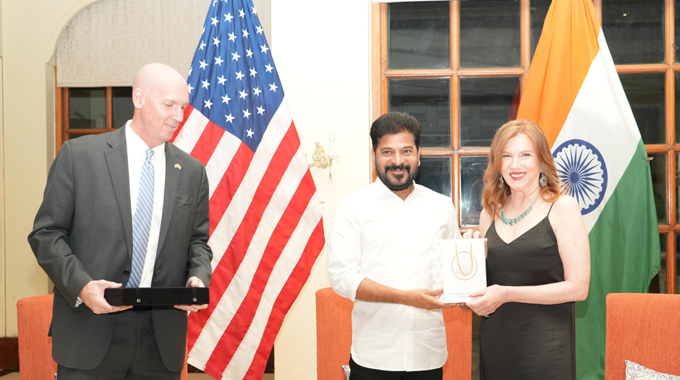 CM Revanth Reddy speaks at America Independence Day celebrations in Hyderabad