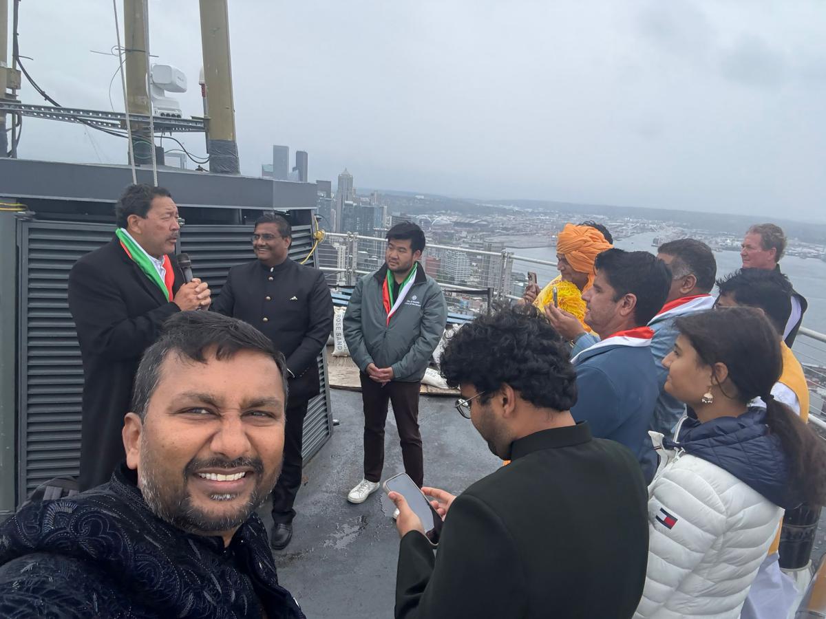 Indian Flag Raised at Seattle’s Space Needle