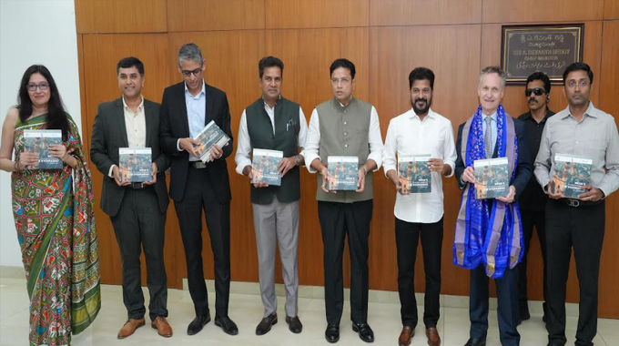Healthark Govt Of Telangana Unveils Coffee Table Book Showcasing Hyderabads Global Gcc Growth Story 