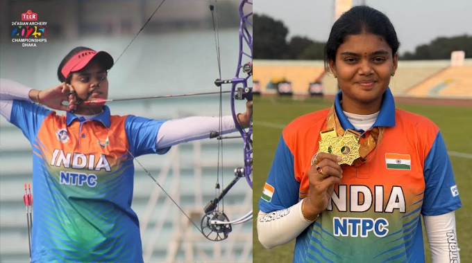 Kl Deemed To Be University Alumna Makes India Proud With Double Gold At Asian Archery Championships 