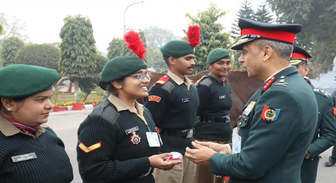 KLH Aziznagar Cadet Conferred DG NCC Commendation Card at National Level