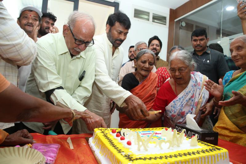 Chiranjeevi at Ram Charan Birthday Celebrations