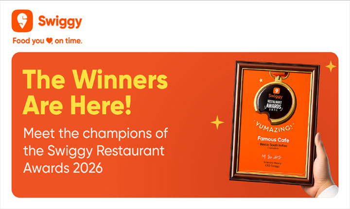 Hyderabad Culinary Icons Honored as Swiggy Restaurant Awards 2026 Sees Record Participation Hyderabad Culinary Icons Honored as Swiggy Restaurant Awards 2026 Sees Record Participation