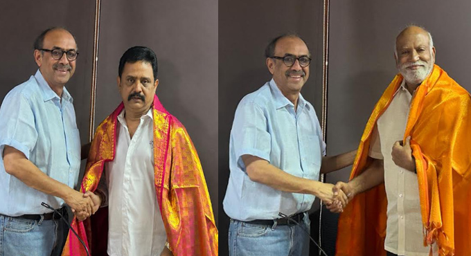 Bharath Bhushan & Director Chadalavada Srinivasa Rao Felicitated by TFCC Office Bearers & Executive Body Members Bharath Bhushan Director Chadalavada Srinivasa Rao Felicitated By Tfcc Office Bearers Executive Body Members