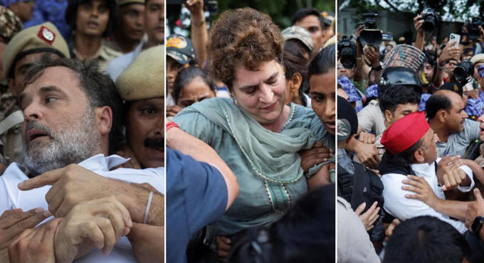Rahul Gandhis Sudden Flash Protest For 3 Hours Right Outside The Pms Residence 