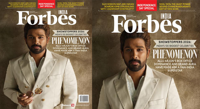 Icon Star Allu Arjuns Graces The Cover Of Forbes Indias Showstoppers 2026 Edition