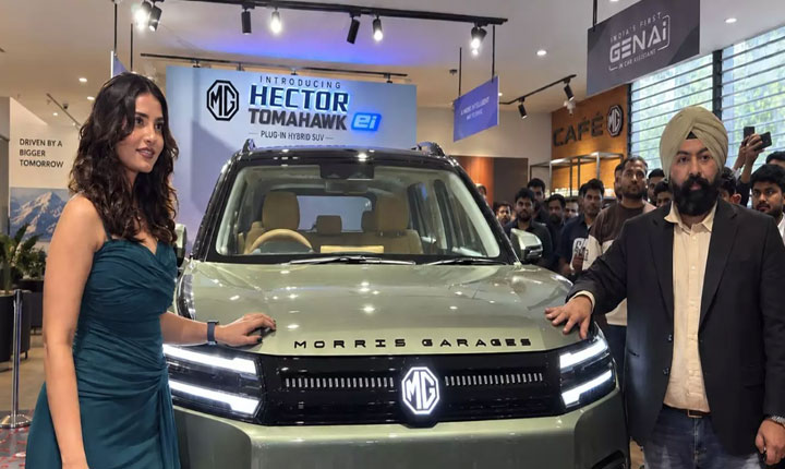 Jsw Mg Motor India Launches Hector Tomahawk Ev And Phev In Hyderabad With Innovative Baas Pricing