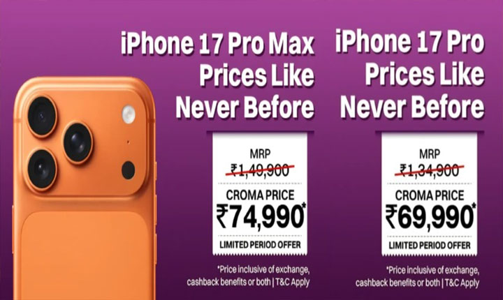 Croma Announces Pre-Bookings for iPhone 18 Pro Lineup Alongside Exclusive Offers on iPhone 17 Pro Models Croma Announces Pre Bookings For Iphone 18 Pro Lineup Alongside Exclusive Offers On Iphone 17 Pro Models