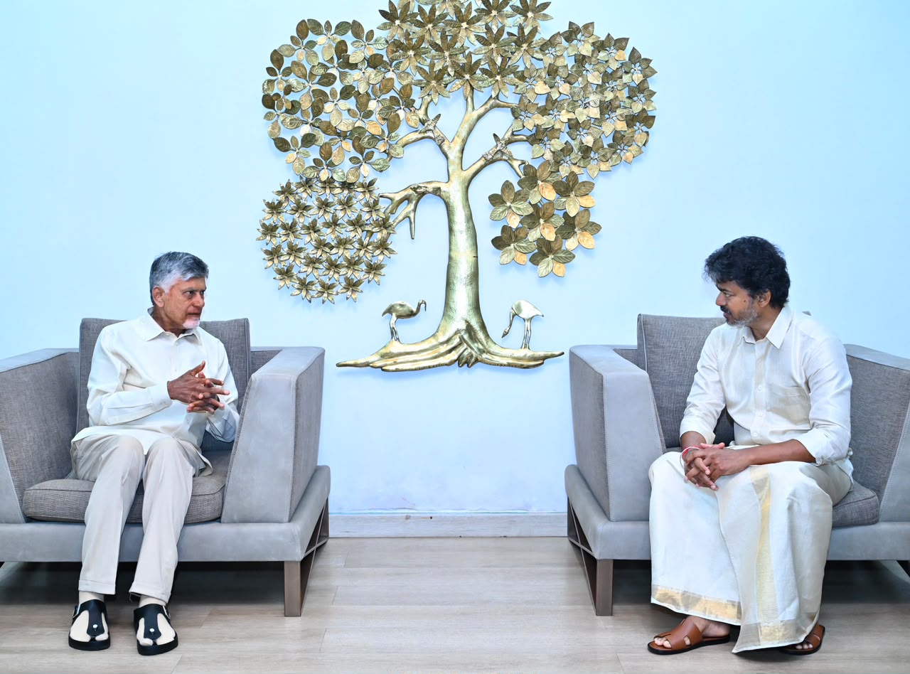 Tamil Nadu Chief Minister Vijay Meets Chief Minister Chandrababu Naidu 