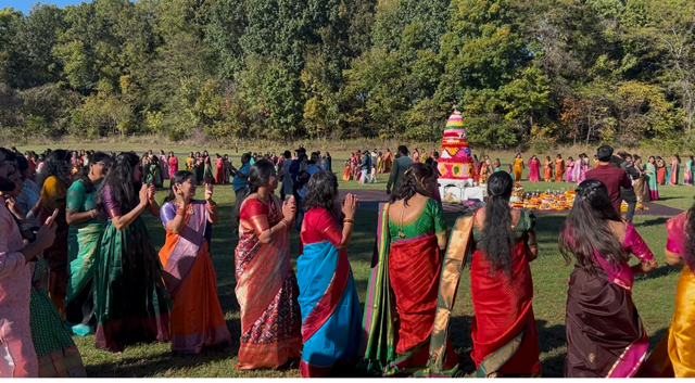 Ladies Playing Bathukamma