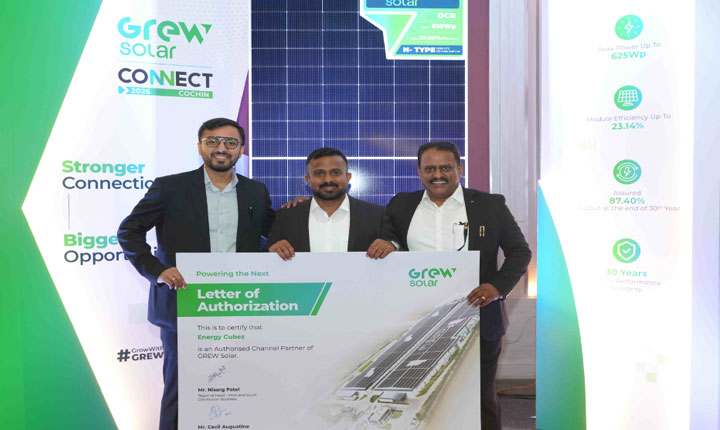 Grew Solar Announces Channel Partnership With Energy Cubez In Kerala