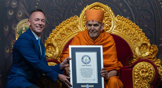 Pramukh Swami Maharaj Biography Recognized As Worlds Longest By Guinness World Records 