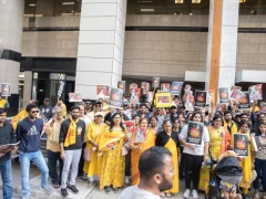 Canada Telugu NRI Protest and Rally