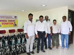 Potluri Ravi Donated Wheel Chairs to Basavatharakam Hospital