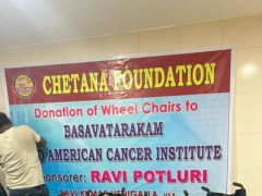 Potluri Ravi Donated Wheelchairs to Basavatharakam Hospital