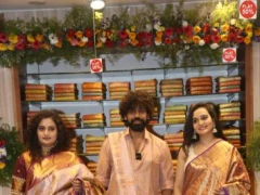 Aata Sandeep & JyothiRaj at Aishwarya Silks Grand Opening