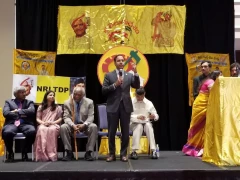 CM Addressing Telugu Associations at Chicago