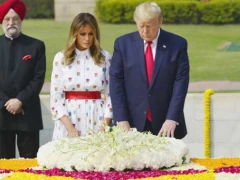 Donald Trump Paying Tribute to Mahatma Gandhi