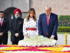 Donald Trump Paying Tribute to Mahatma Gandhi
