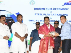 CM YS Jagan performs Bhoomi Puja at JSW Steel Plant