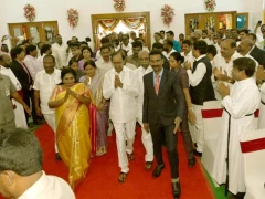 Governor Tamilisai and CM KCR at Telangana Secretariat