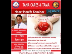 TANA Cares & TAMA is organizing Heart Health Seminar