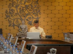 CM reviews JanmaBhoomi preparations with District Collectors