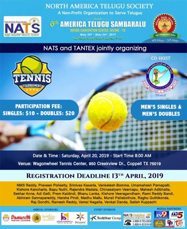 NATS and TANTEX Jointly Organizing Tennis Tournament