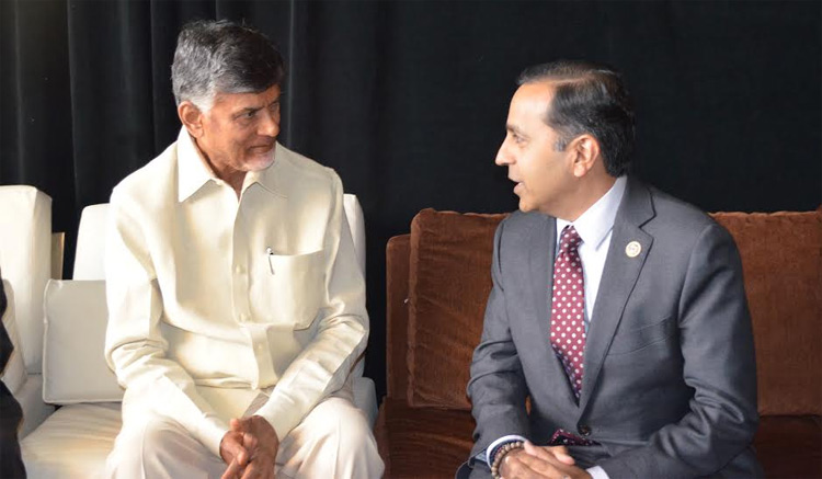 Chandrababu Meets U.S Congressman Raja Krishnamoorthi