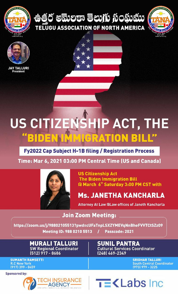 TANA US Citizenship Act, The Biden Immigration Bill