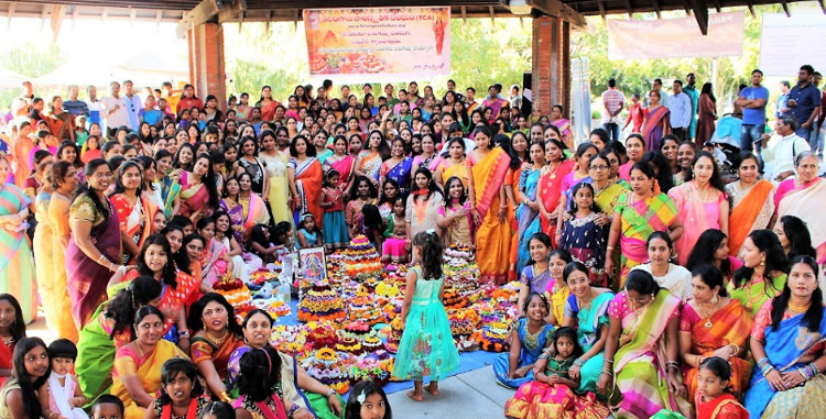 Telangana Cultural Association Celebrates Bathukamma in Bay Area USA