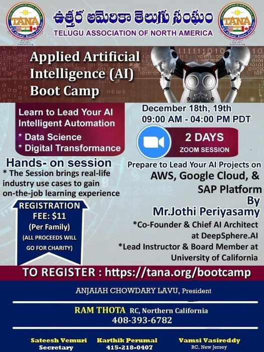 TANA is proudly presenting Applied AI Bootcamp via Zoom