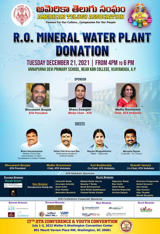 TANA R.O. Mineral Water Plant Donation on Dec 21