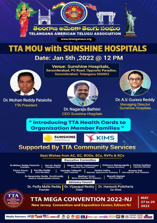 TTA MoU with Sunshine Hospitals on Jan 5th