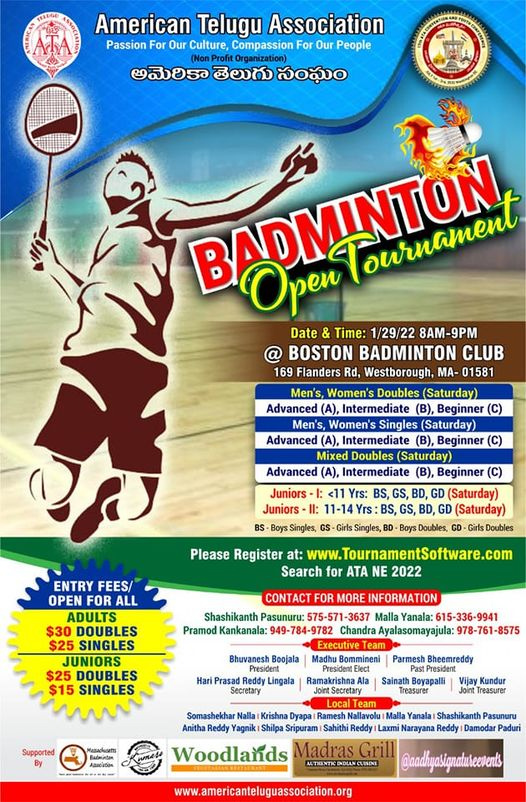 ATA Badminton Tournament on Jan 29