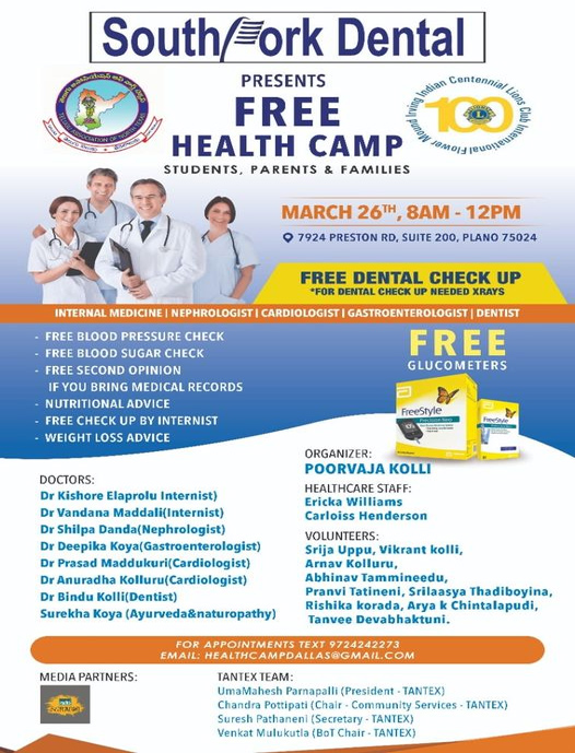 TANTEX & Southfork Dental Presents Free Health Camp