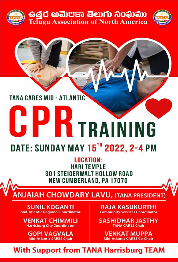 TANA Mid-Atlantic Team Conducting CPR Training on May 15th